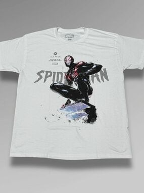 Marvel White Tee with Black and Red Spider-Man Art